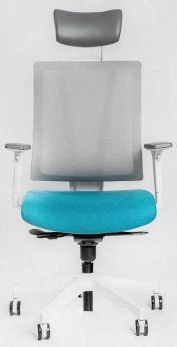 Ортопедическое кресло Falto G1 Белое с синим сиденьем